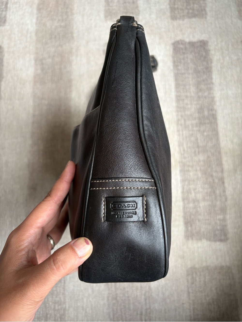 COACH Y2K Vintage Black Leather Hamilton Clip Hobo Shoulder Bag Handbag 7778 - Picture 4 of 12